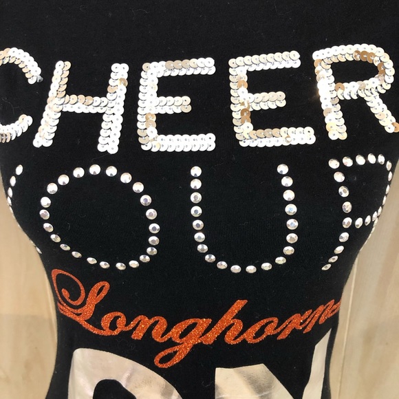 Texas Longhorns T Shirt Sequined Glitter - Picture 3 of 5